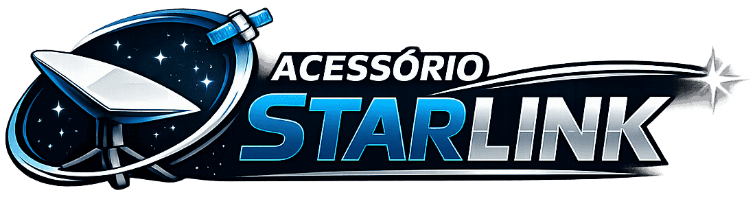 Acessórios StarLink para conexão de internet via satélite e dispositivos tecnológicos.