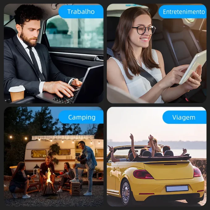 inversor conversor 350w 12v para 220v carro em uso no veículo