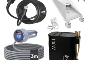 Kit Starlink Mini com power bank 100W, cabo USB-C de 3 m, carregador veicular e suporte com ventosas