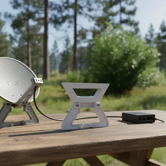 Suporte base de encaixe para antena Starlink em uso ao ar livre